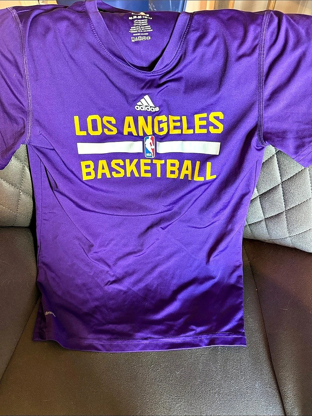 adidas Los Angeles Basketball jersey Purple & Yellow Size Medium Like New